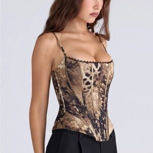 Cadie Leopard Corset Top